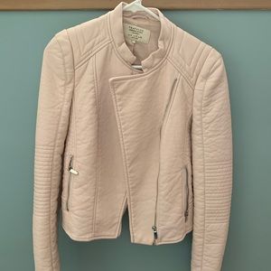 Pink faux leather jacket
